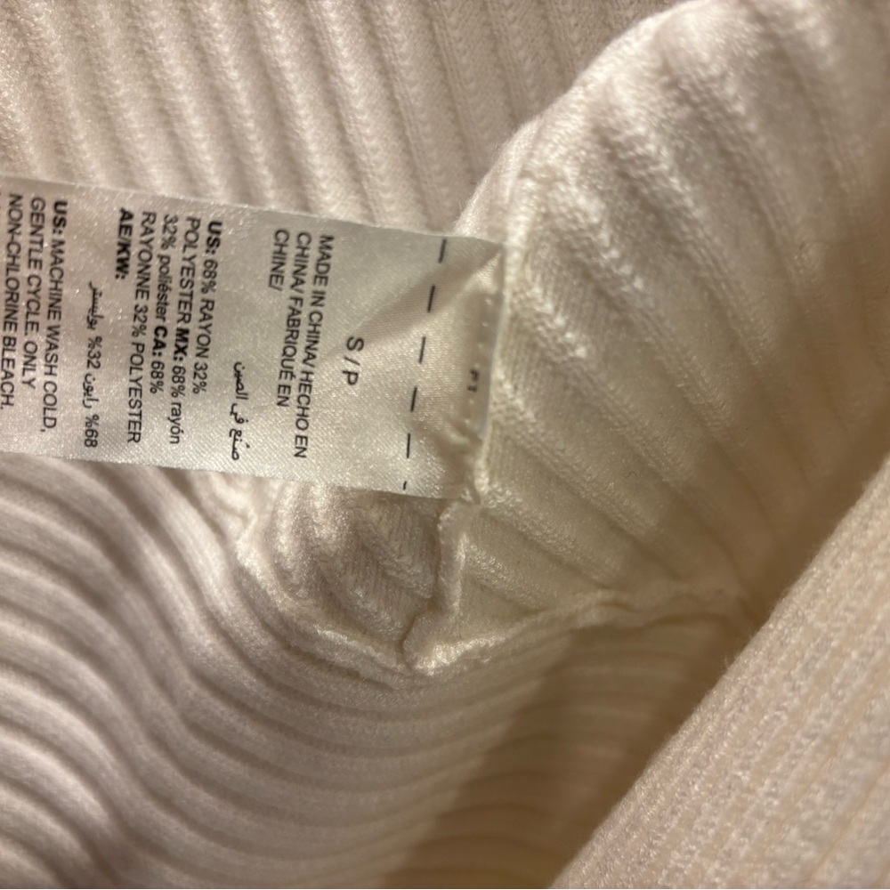 White Ribbed Open Cardigan - Picture 2 of 5